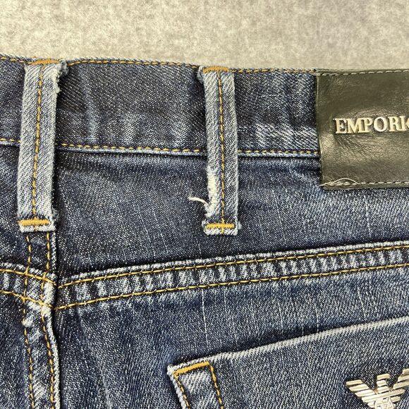 Emporio Armani Jeans Johnny Slim Fit Men’s 31 Medium Wash Distressed Denim - Picture 11 of 16